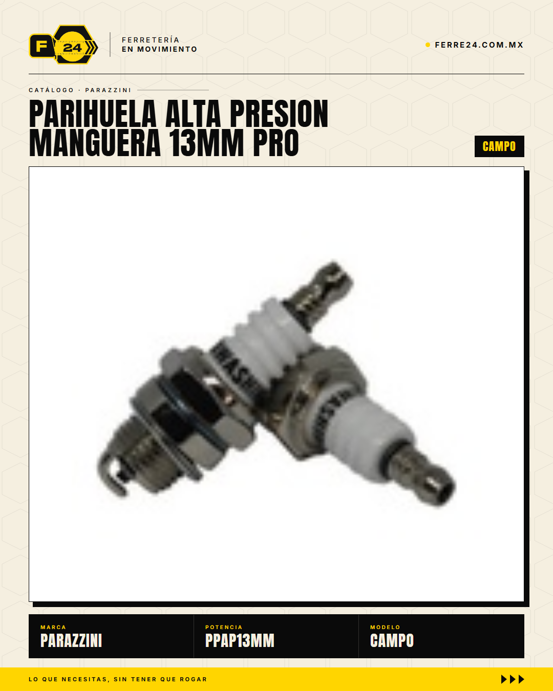 Parihuela Alta Presión Manguera 13 mm PRO — Fumigación Profesional en Grandes Extensiones · sec_010