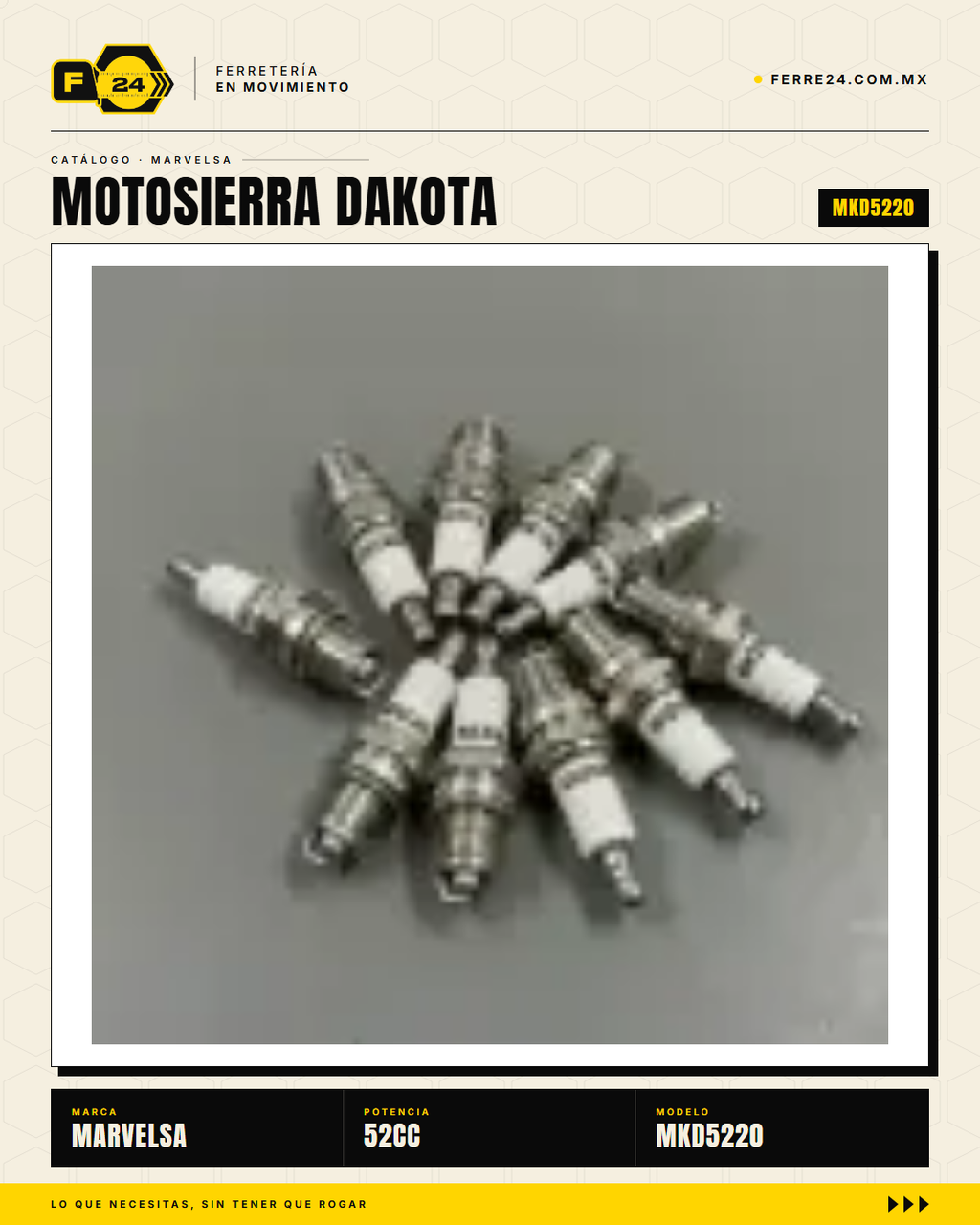 Motosierra Kawashima Dakota 52cc — Barra 20 Pulg. + Kit Completo · sec_010