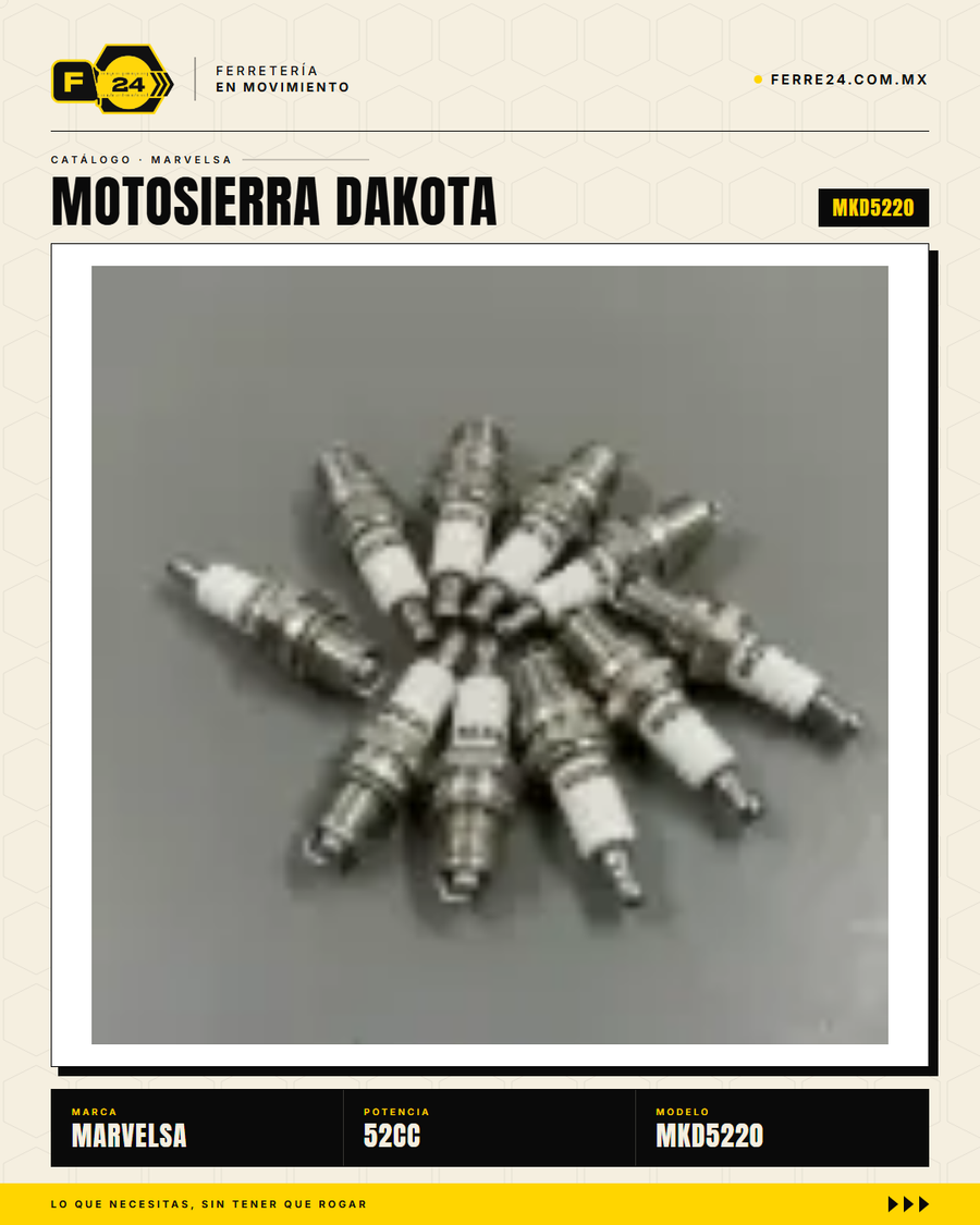 Motosierra Kawashima Dakota 52cc — Barra 20 Pulg. + Kit Completo · sec_010