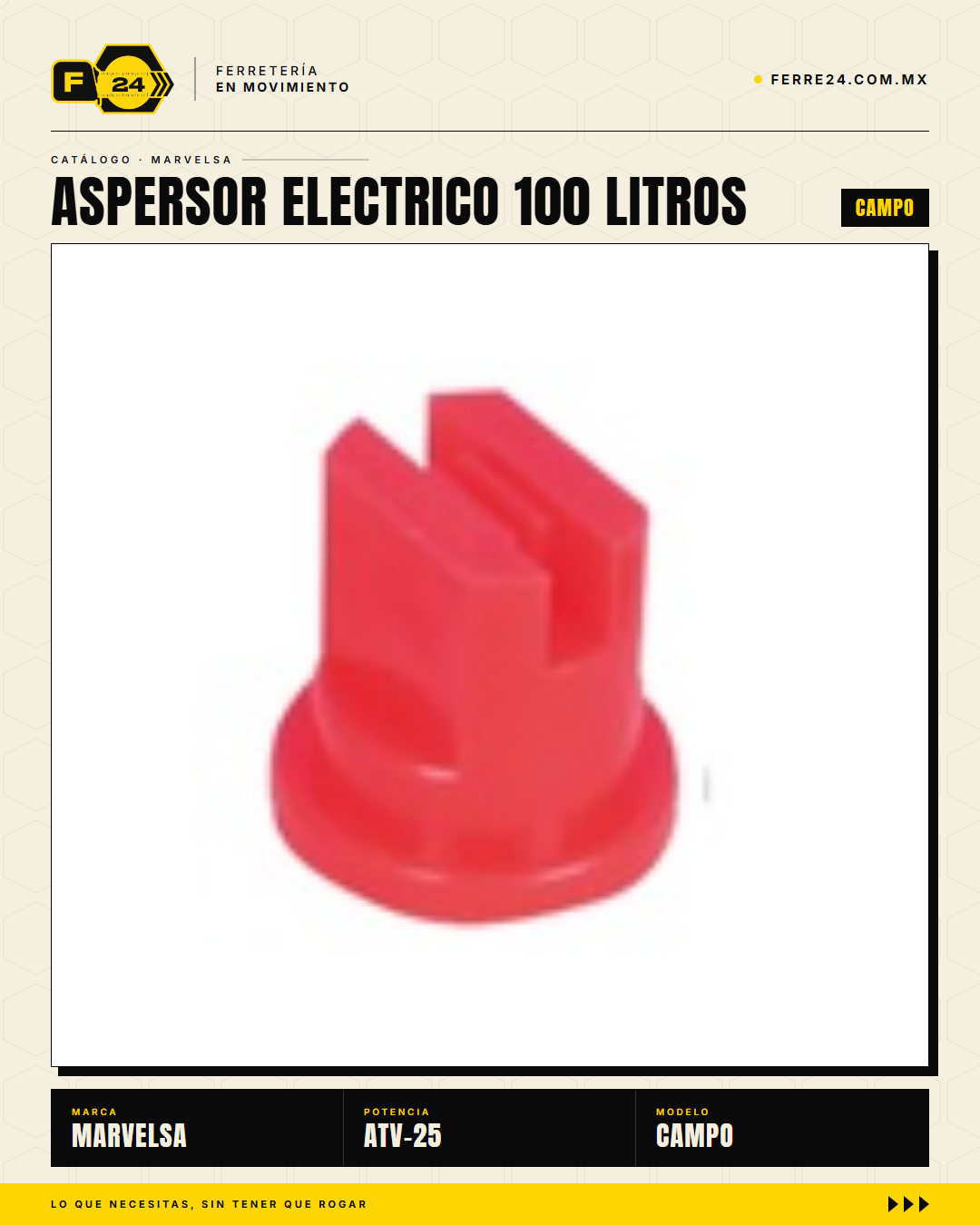 Kawashima ATV-25 — Aspersor Eléctrico 100 Litros. Sin ruido. Sin humo. Sin esfuerzo. · sec_011