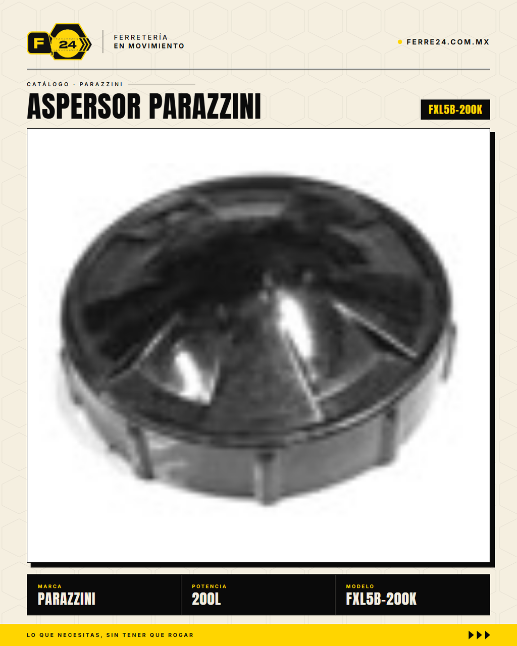 Aspersor Parazzini 200L Turbina 25HP — Kit Cardan Incluido · sec_63