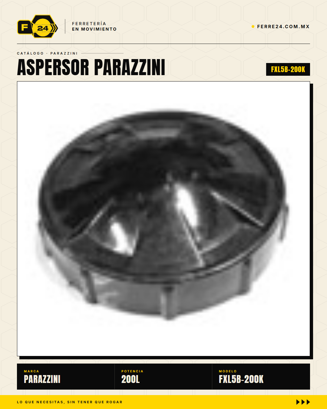 Aspersor Parazzini 200L Turbina 25HP — Kit Cardan Incluido · sec_63