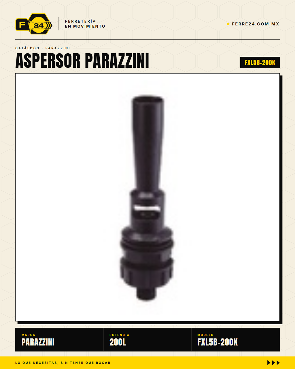 Aspersor Parazzini 200L Turbina 25HP — Kit Cardan Incluido · sec_83