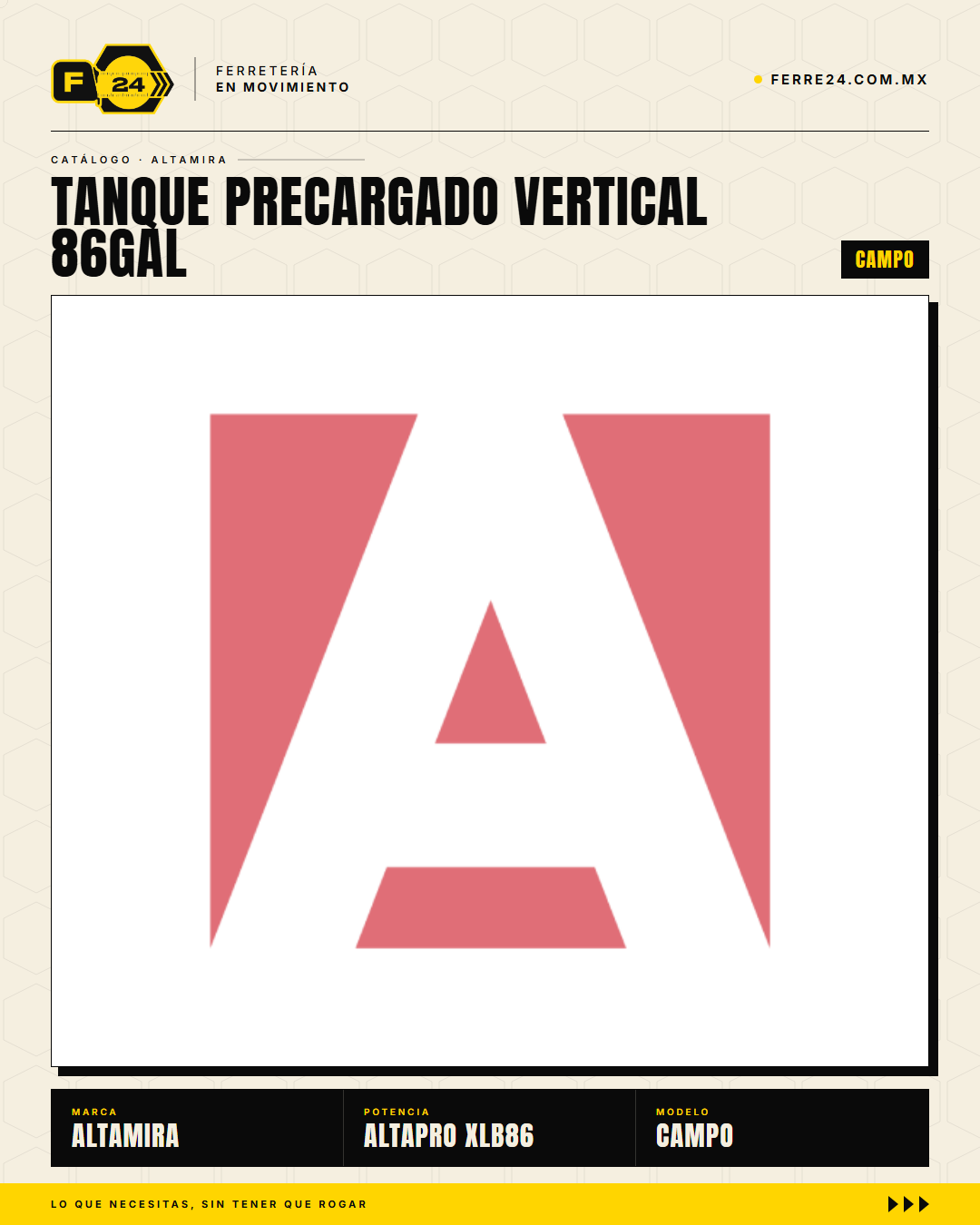 Tanque Precargado ALTAMIRA 86 Gal — Garantía 6 Años, Codo Inox 304 Incluido · sec_altamira_variant_1