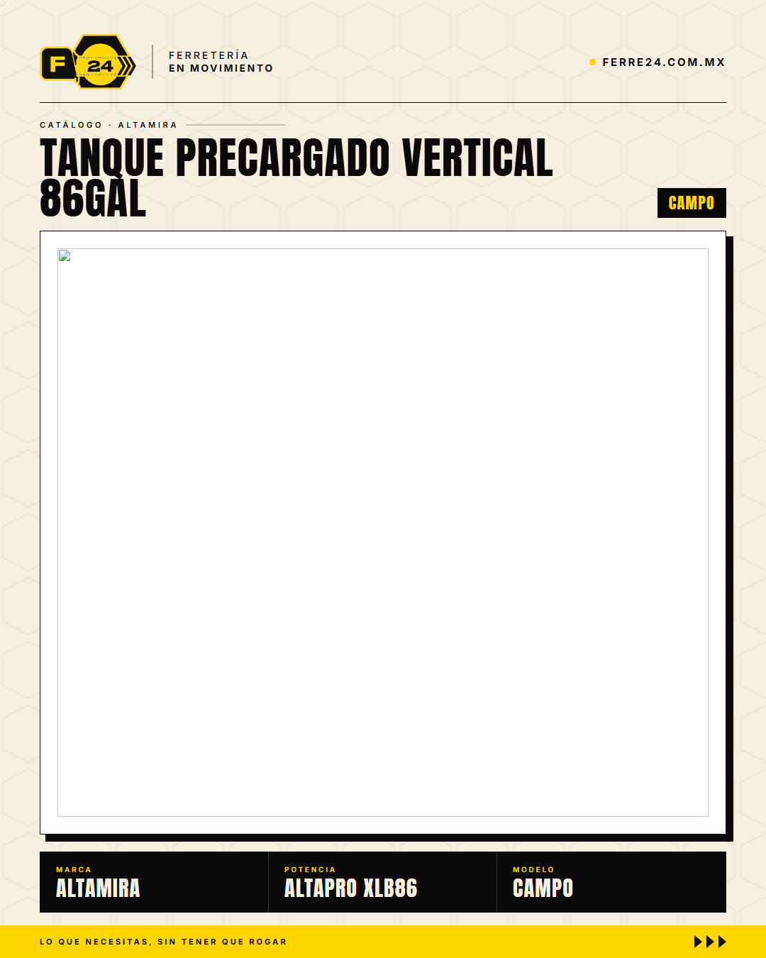 Tanque Precargado ALTAMIRA 86 Gal — Garantía 6 Años, Codo Inox 304 Incluido · sec_ferrepat_001