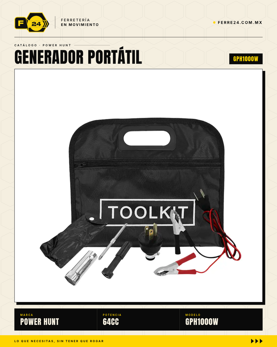 Generador Portátil Power Hunt 1000W — 6 Horas de Autonomía · sec_ferrepat_005