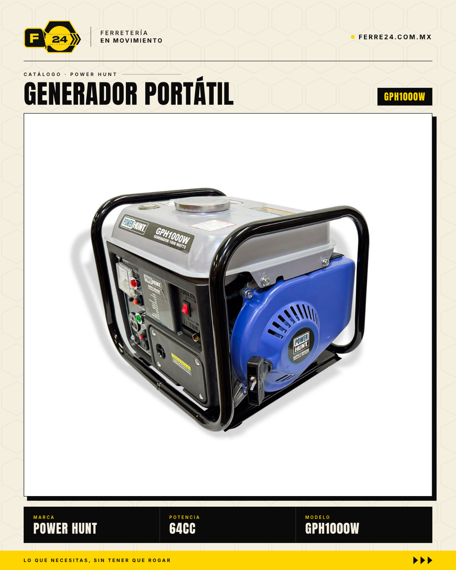Generador Portátil Power Hunt 1000W — 6 Horas de Autonomía · sec_procam_003