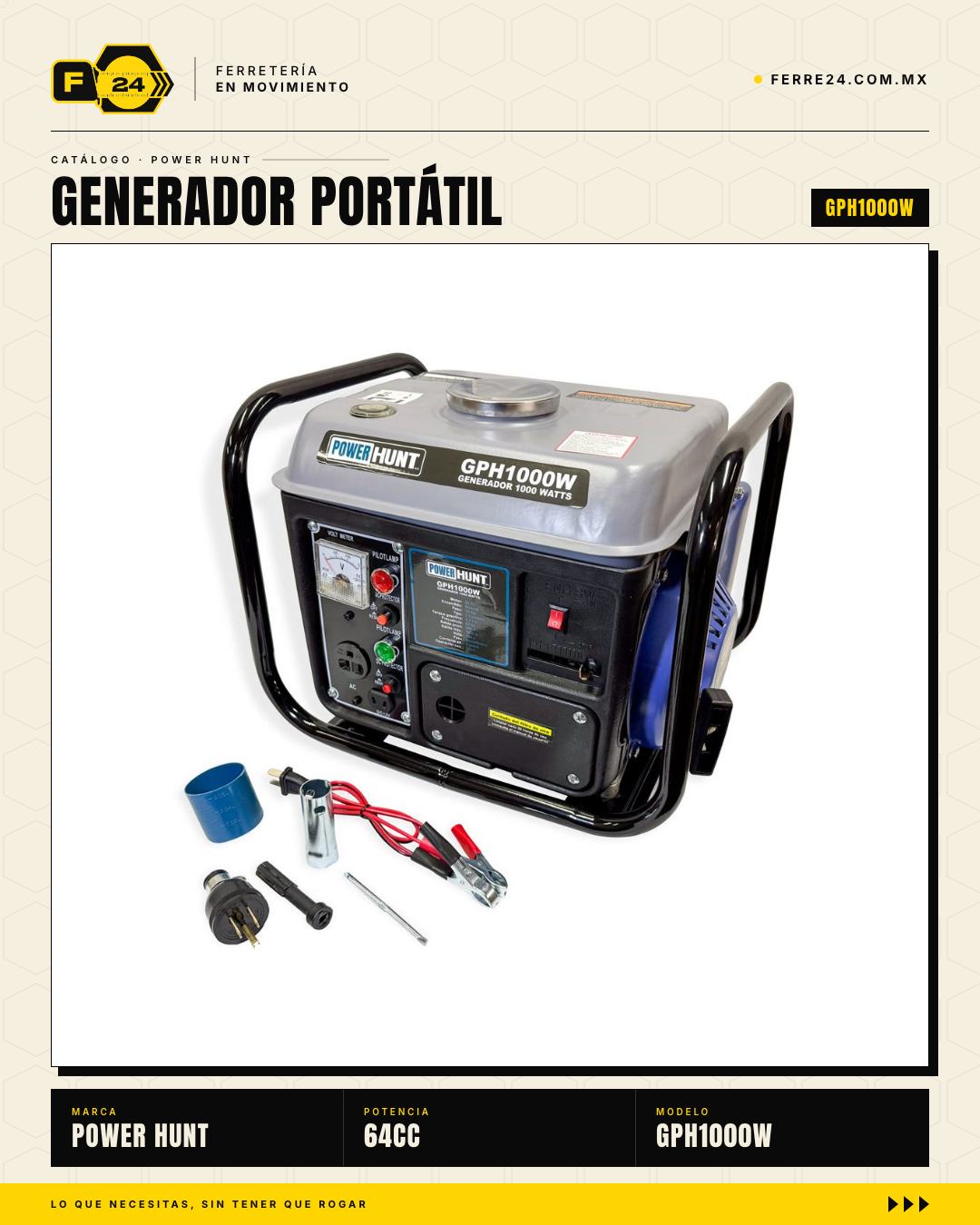 Generador Portátil Power Hunt 1000W — 6 Horas de Autonomía · sec_procam_004