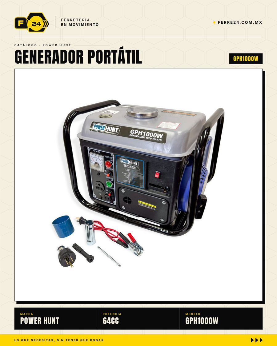 Generador Portátil Power Hunt 1000W — 6 Horas de Autonomía · sec_procam_004