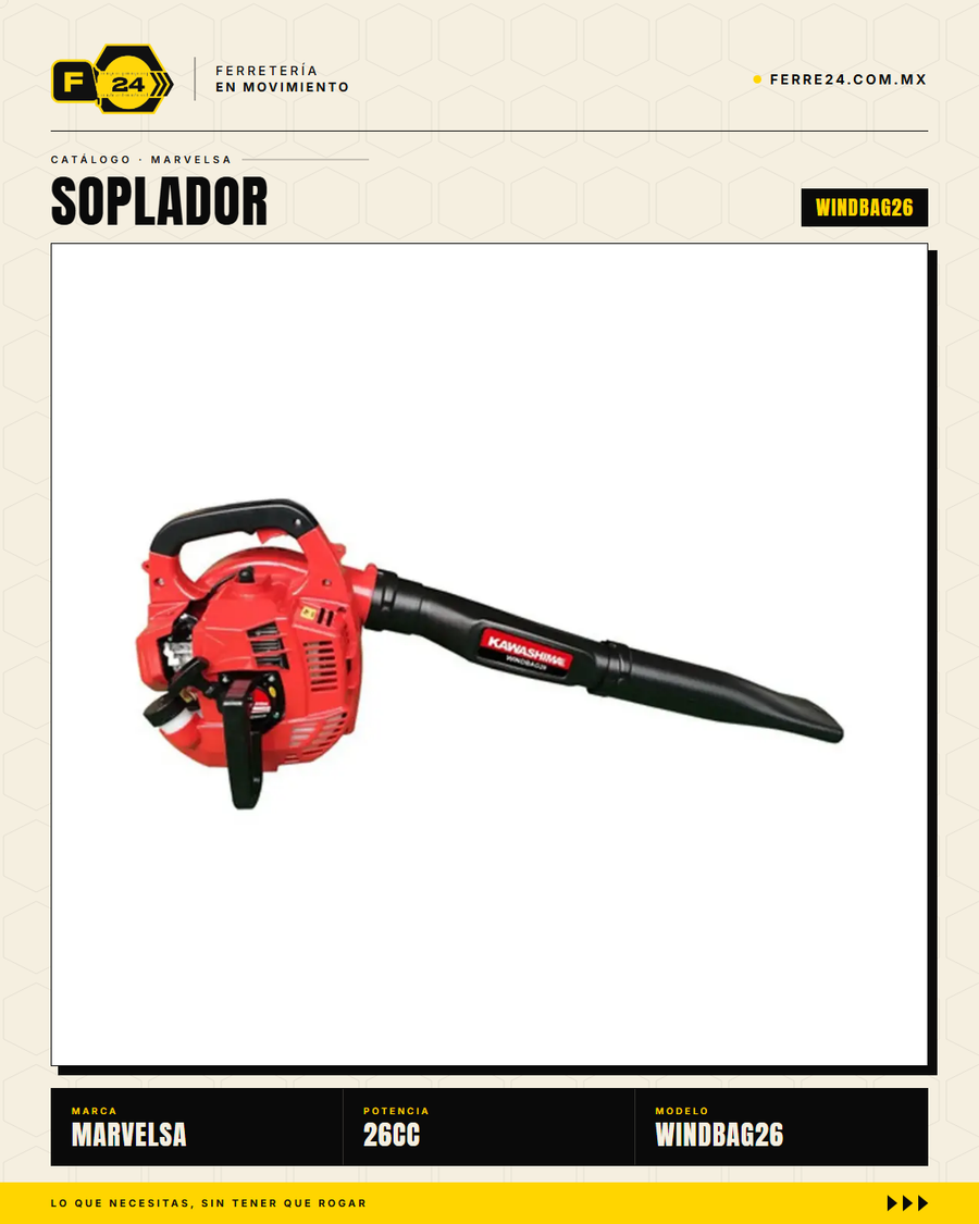 Soplador-aspirador Kawashima 26 cc con bolsa recolectora · secundaria_002