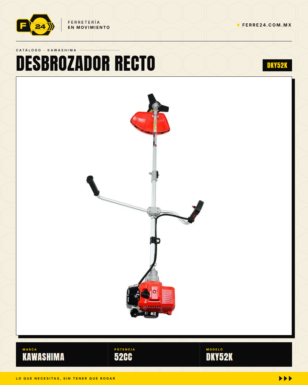 Desbrozador Kawashima DKY52K — recto, 52 cc, kit completo · secundaria_003