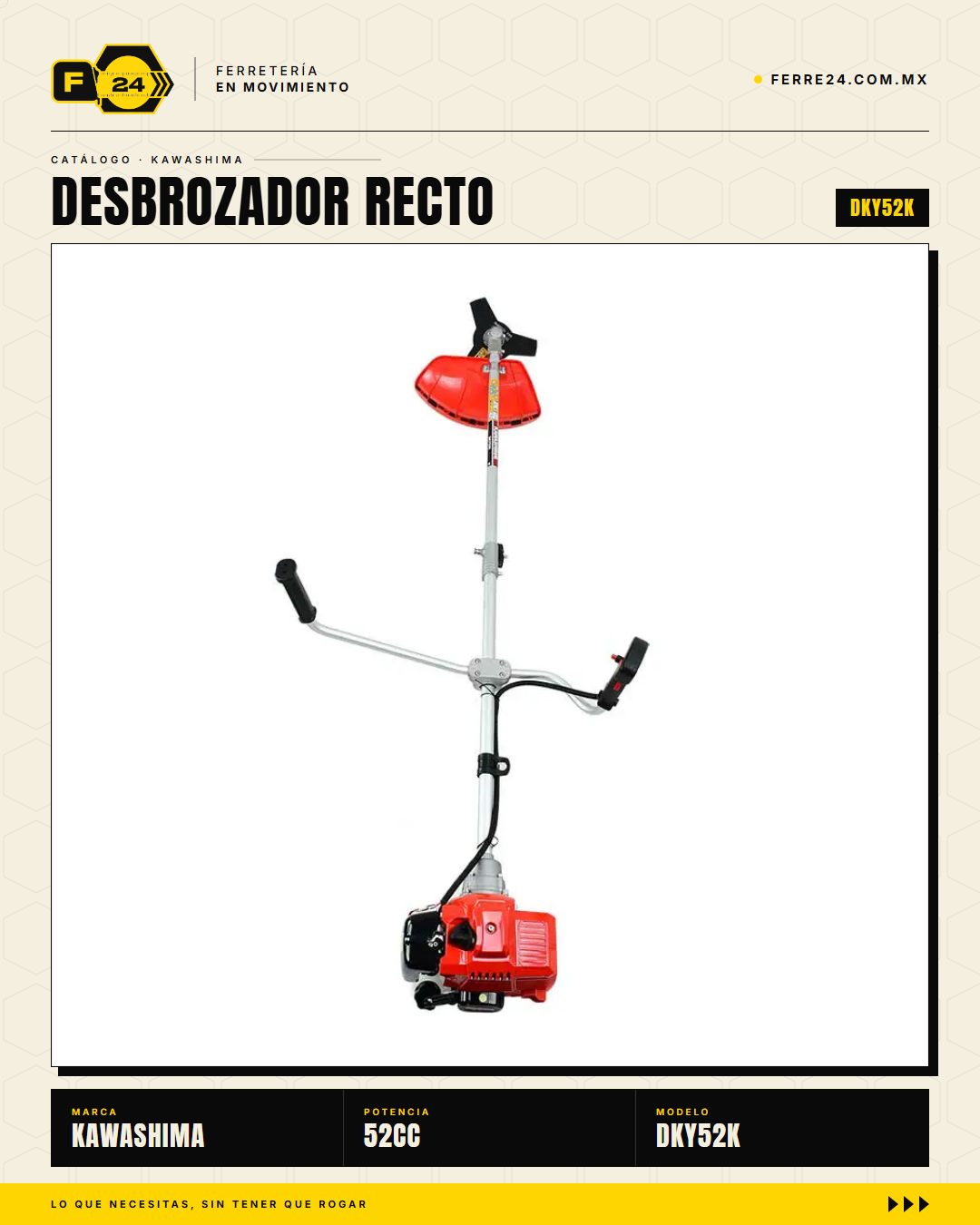 Desbrozador Kawashima DKY52K — recto, 52 cc, kit completo · secundaria_003