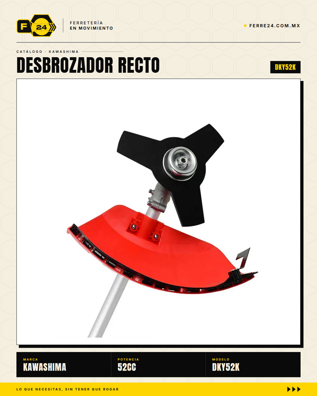 Desbrozador Kawashima DKY52K — recto, 52 cc, kit completo · secundaria_005