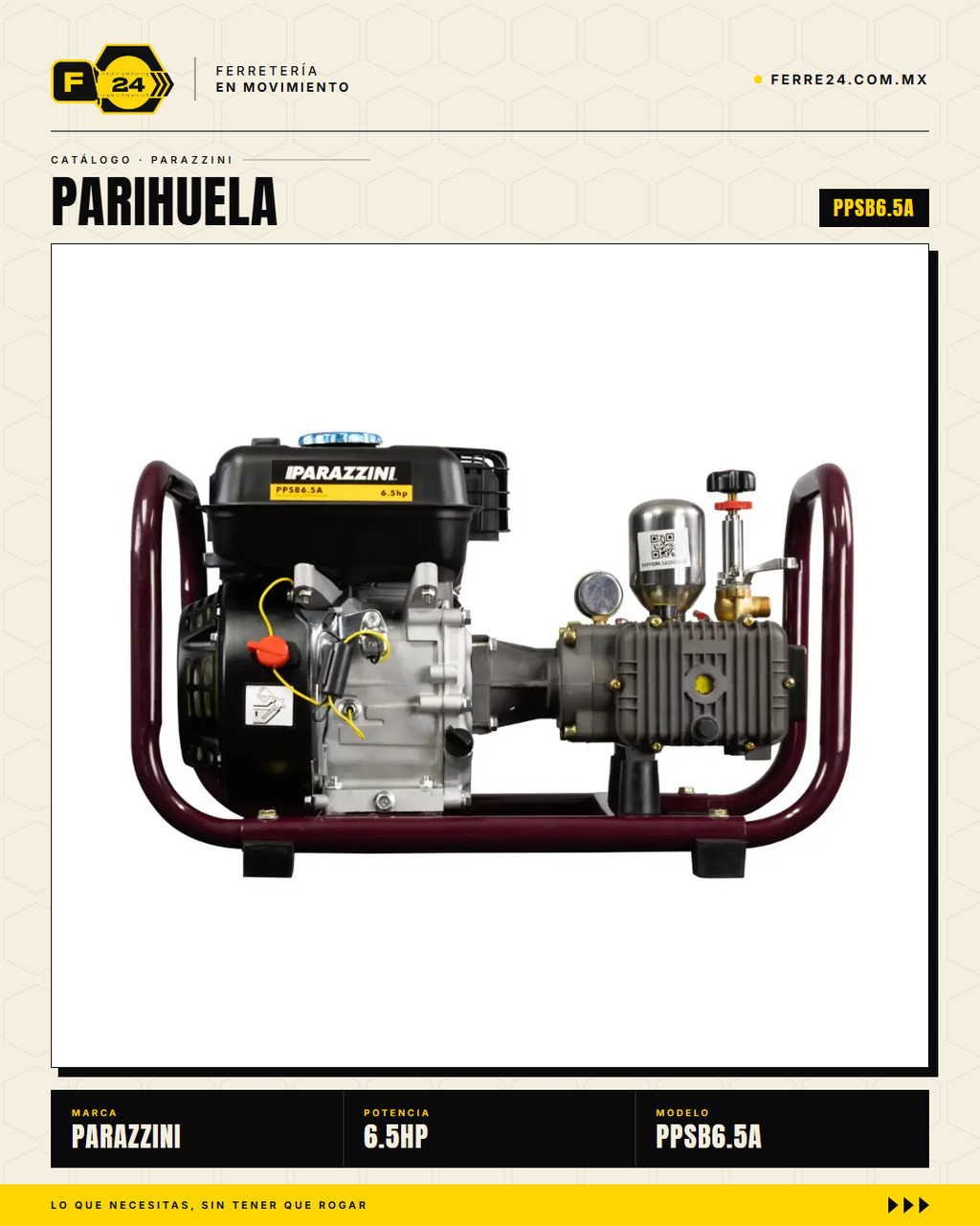 Aspersora Motorizada 6.5 HP Transmisión Directa — Parazzini PPSB6.5A · secundaria_007