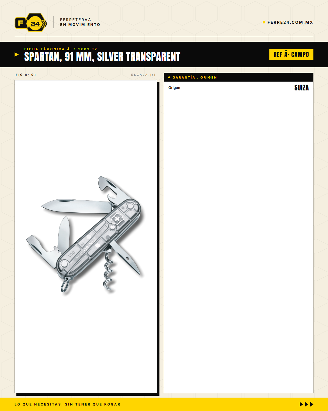 Victorinox Spartan 91mm SilverTech — Navaja 16 Funciones — ficha técnica