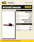 Motosierra Kawashima 52 cc — ficha técnica