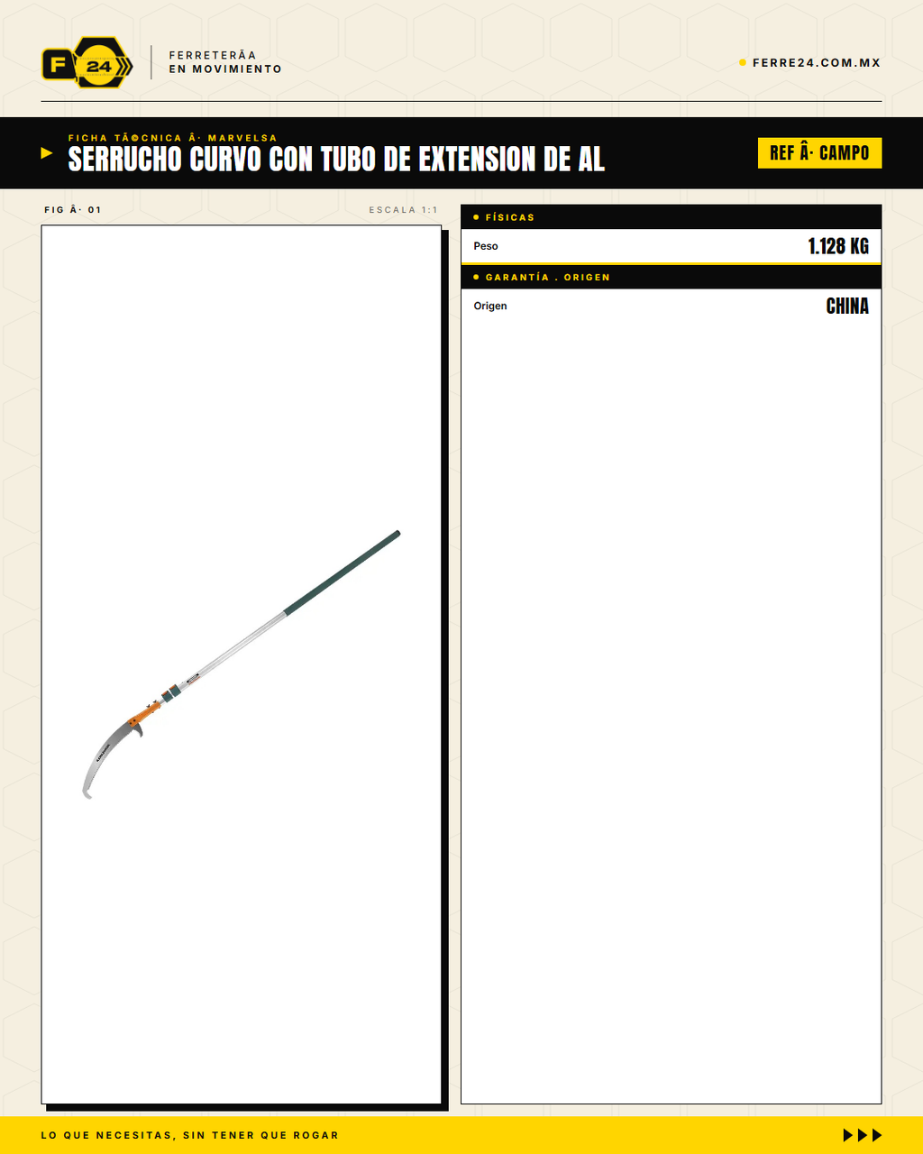 Serrucho Kawashima PG500 — ficha técnica