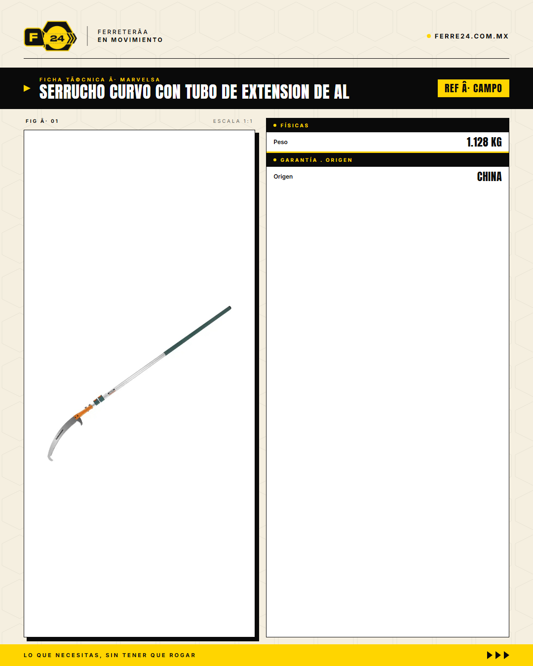 Serrucho Kawashima PG500 — ficha técnica