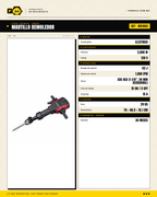 Martillo Demoledor Urrea MD1062 — 2,000 W · 62 J · Concreto Armado · specs