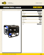 Generador Portátil Inverter 1000W ENERWELL — A Gasolina · specs
