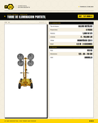 Torre de Iluminación Parazzini TLP-9800-4 — 4 x 1000W Haluro Metálico · specs