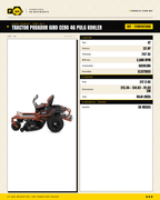 Tractor Podador Giro Cero 46" Kohler 22HP - Troy-Bilt Mustang Z46 · specs