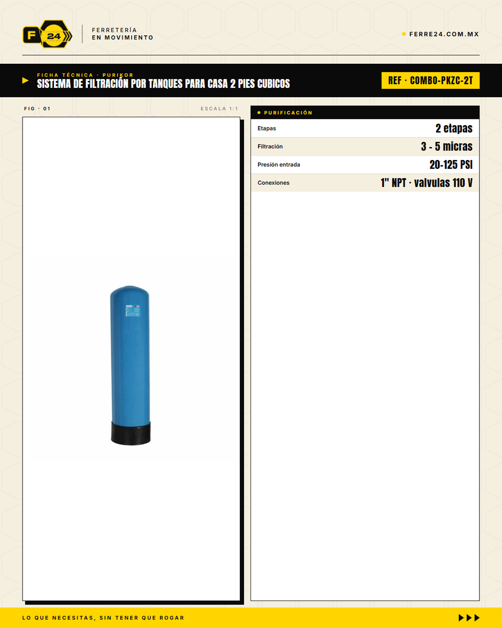 Sistema de filtración por tanques para casa completa — Purikor · specs