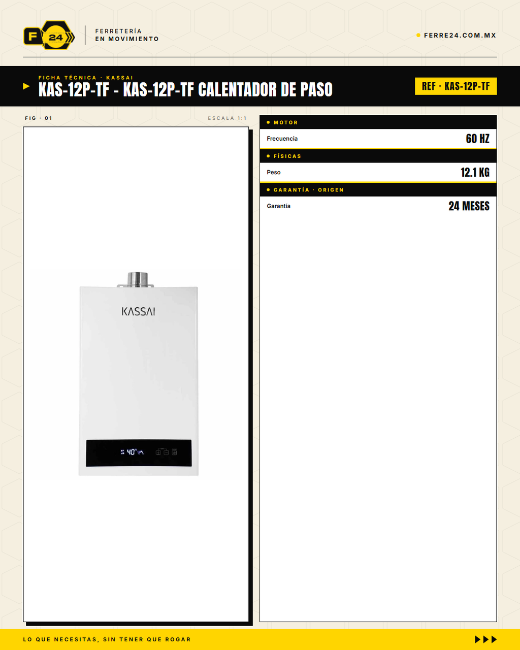 KAS-12P-TF Calentador de Paso Instantáneo Modulante · specs