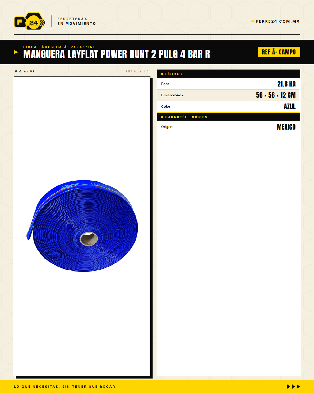 Manguera LayFlat Power Hunt ML24ECON — especificaciones