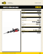 Martillo Demoledor Urrea MD1055 1600W 55J Anti-Vibración · specs