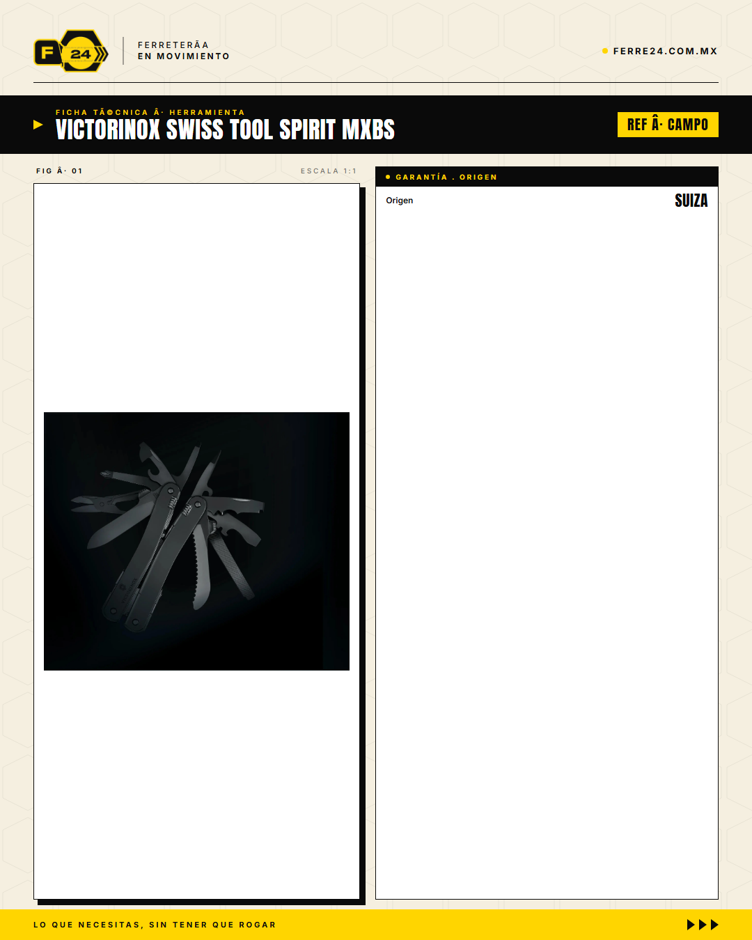 Victorinox Swiss Tool Spirit MXBS — Multitool 24 Funciones con Estuche — ficha técnica