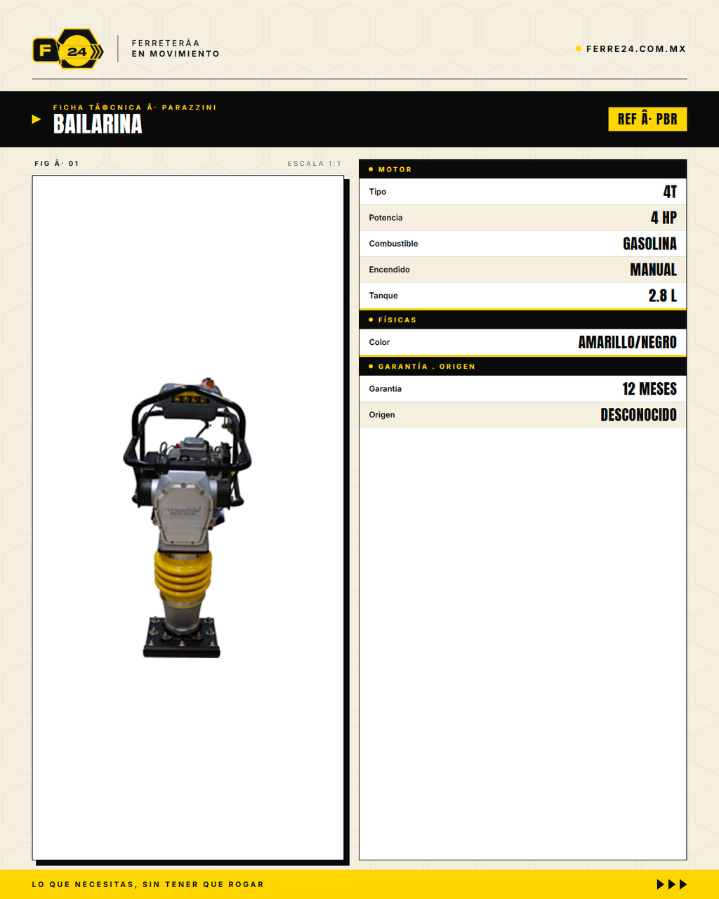 Bailarina Parazzini PBR — ficha técnica