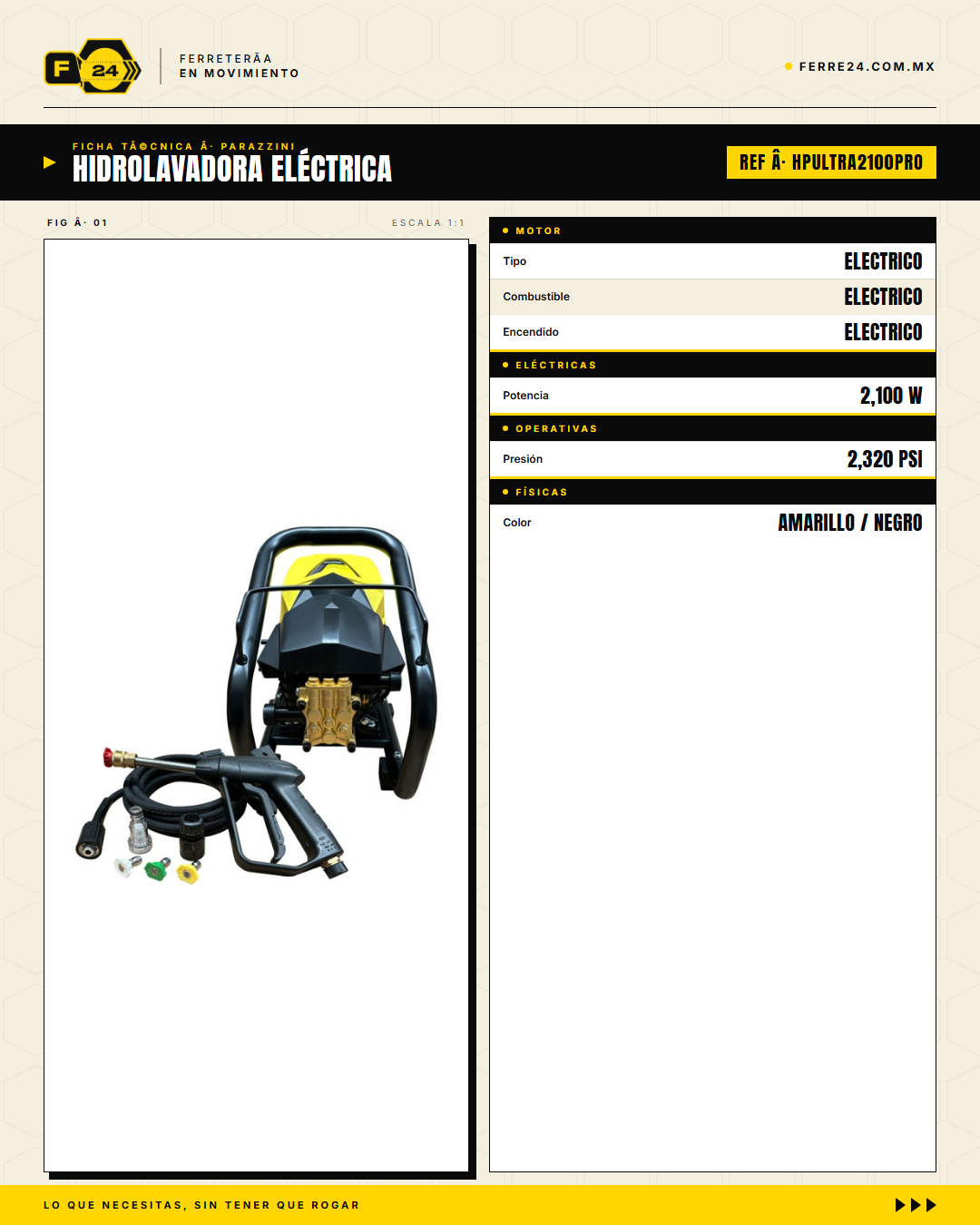 Hidrolavadora Parazzini Pro HPULTRA2100PRO — ficha técnica