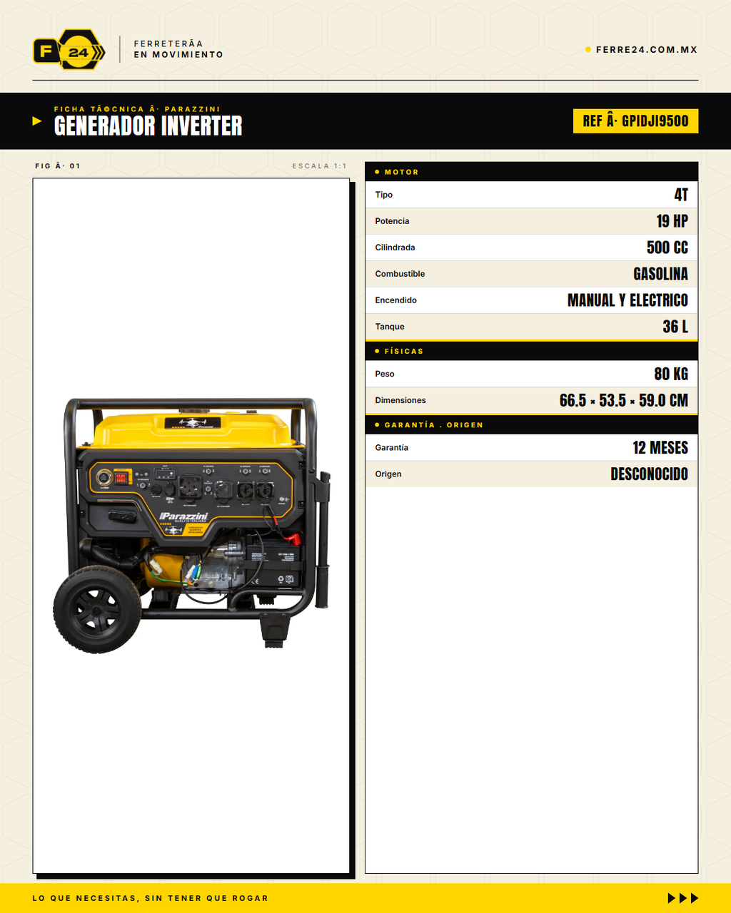 GPIDJI9500 — ficha técnica