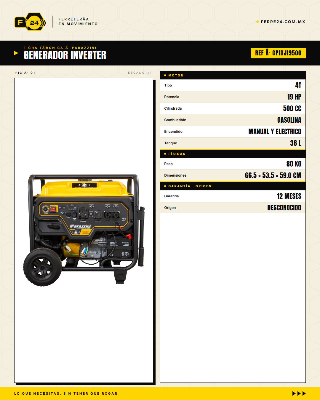 GPIDJI9500 — ficha técnica