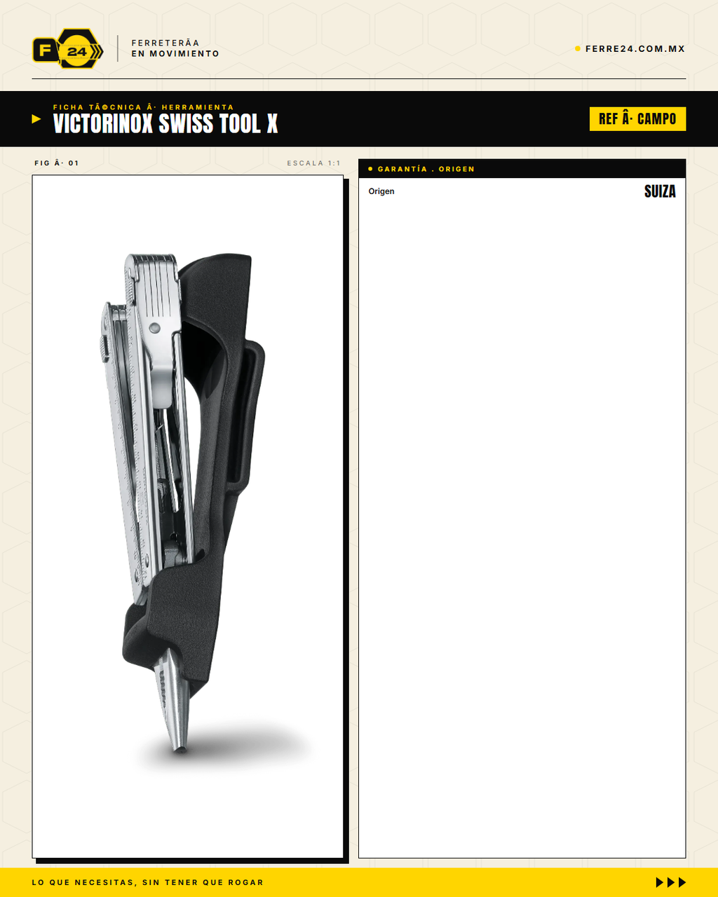 Victorinox Swiss Tool X — Multitool 26 Funciones con Funda Sintética — ficha técnica
