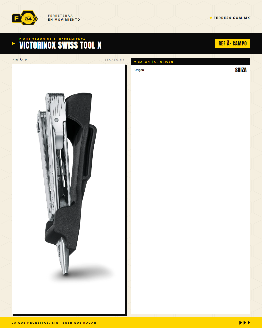 Victorinox Swiss Tool X — Multitool 26 Funciones con Funda Sintética — ficha técnica