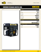 Parazzini BAKARAC300 — Generador Soldador Inverter 250A Gasolina · specs