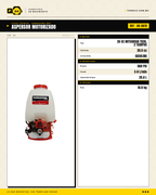 Aspersor de Mochila 26 cc — Motor Mitsubishi TB26, Tanque de 25 L · specs